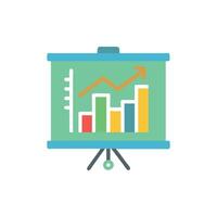 Colorful bar graph presentation board displaying financial growth trends vector