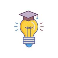 Illuminating Graduation A lightbulb wearing a graduation cap vector