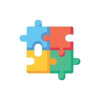 Completed Puzzle Symbolizing Teamwork and Problem Solving on White vector