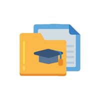 Online education resources folder with document flat illustration style vector