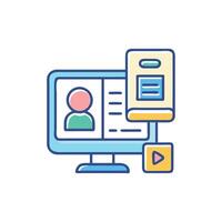 Online learning platform with tutorials and digital library vector
