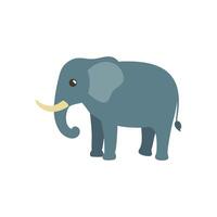 Stylized cartoon elephant illustration with solid color fill and White Background vector