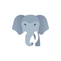 Stylized Elephant Head Flat Illustration Isolated on White vector