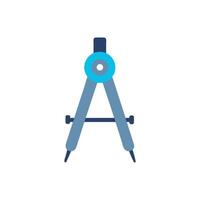 Blue geometric compass drawing instrument for mathematics or architecture vector