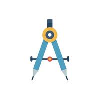 Compass on White Backdrop Engineering and Architecture Design Tool vector
