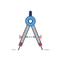 Drafting compass tool illustration with precise measurement and design vector