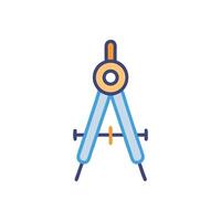 Blue geometric drawing compass isolated on White Background image vector