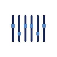 Audio mixer sliders on White Background, level control panel vector