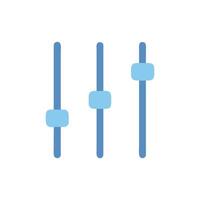 Blue equalization setting bars on isolated White Background image vector