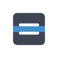 Equal sign graphic on gray square over White Background vector