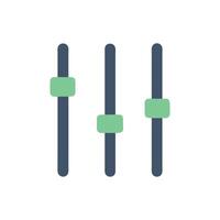 Graphic equalizer sliders representing sound control and audio settings vector