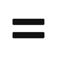 Two horizontal rectangles equal sign on White Background stock vector