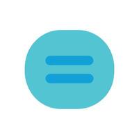 Equal sign within a cyan circle on White Background vector