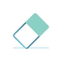 Minimalist eraser deleting line on White Background stock illustration vector