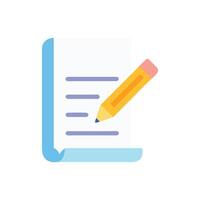 Paper sheet with pencil for writing notes design vector
