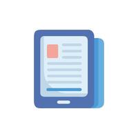 Digital Reader flat style illustration on White Background vector