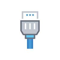 Stylized ethernet cable connection icon isolated on White Background vector