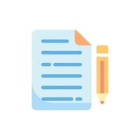 Flat illustration of a paper and pencil icon design vector