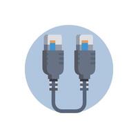 Dual network cables connection illustration on light blue background vector