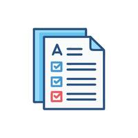 Simple checklist icon with A grade symbol vector