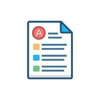 Document with letter A and list of checked items vector
