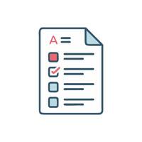 Stylized image of a document featuring grade and checkboxes vector