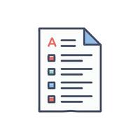 Graded paper checklist with boxes and lines simple icon vector