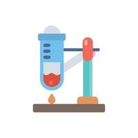 Flat design icon of laboratory setup with test tube vector