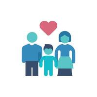 Stylized family icon with heart shape on White Background vector