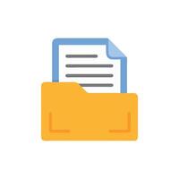 Folder with document flat design style on White Background vector