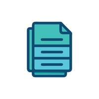 Minimalist icon of stacked documents over a White Background vector