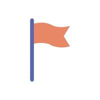 Minimalist flag icon on White Background, simple shape vector