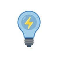 Lightbulb with lightning bolt flat icon symbol vector