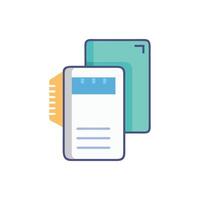 Illustration of paperwork and review process icon on White Background vector