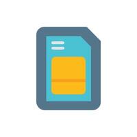 Minimalist SIM card icon on White Background for telecom vector