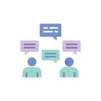 People discussing communication and conversation with dialogue speech bubbles vector