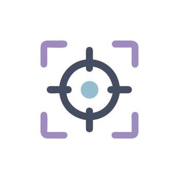 Flat design target icon with rounded elements on White vector