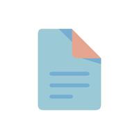 Minimalist file document icon with folded corner graphic design vector