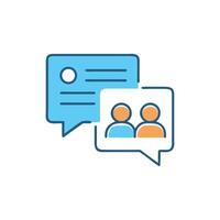 Digital communication with speech bubbles showing profile and text vector
