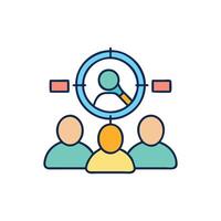 Targeted recruitment strategy with diverse candidates for job openings vector