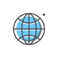 Simple Earth globe representation icon on White Background vector
