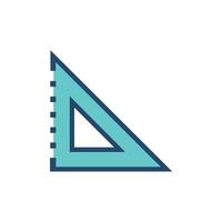 Blue triangular set square isolated on White Background vector