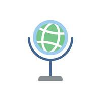 Stylized flat globe icon with stand on White Background vector