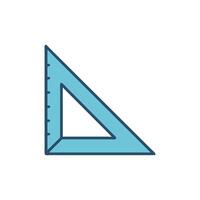 Light blue triangle ruler on White Background graphic design vector