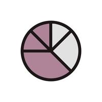 Simple flat pie chart on White Background showcasing data vector