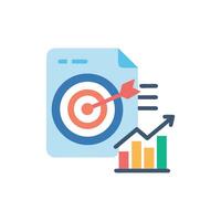 Data driven goal success concept, targeting growth and achievement vector