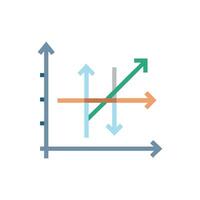 Abstract graph with arrows showing varied trends and progress vector