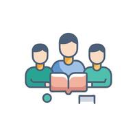 Teamwork and study a group studying a textbook together vector