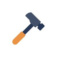 Flat Illustration of Hammer Tool on White Background vector