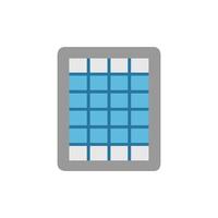 A simplified, colorful abstract tablet interface on a White Background vector